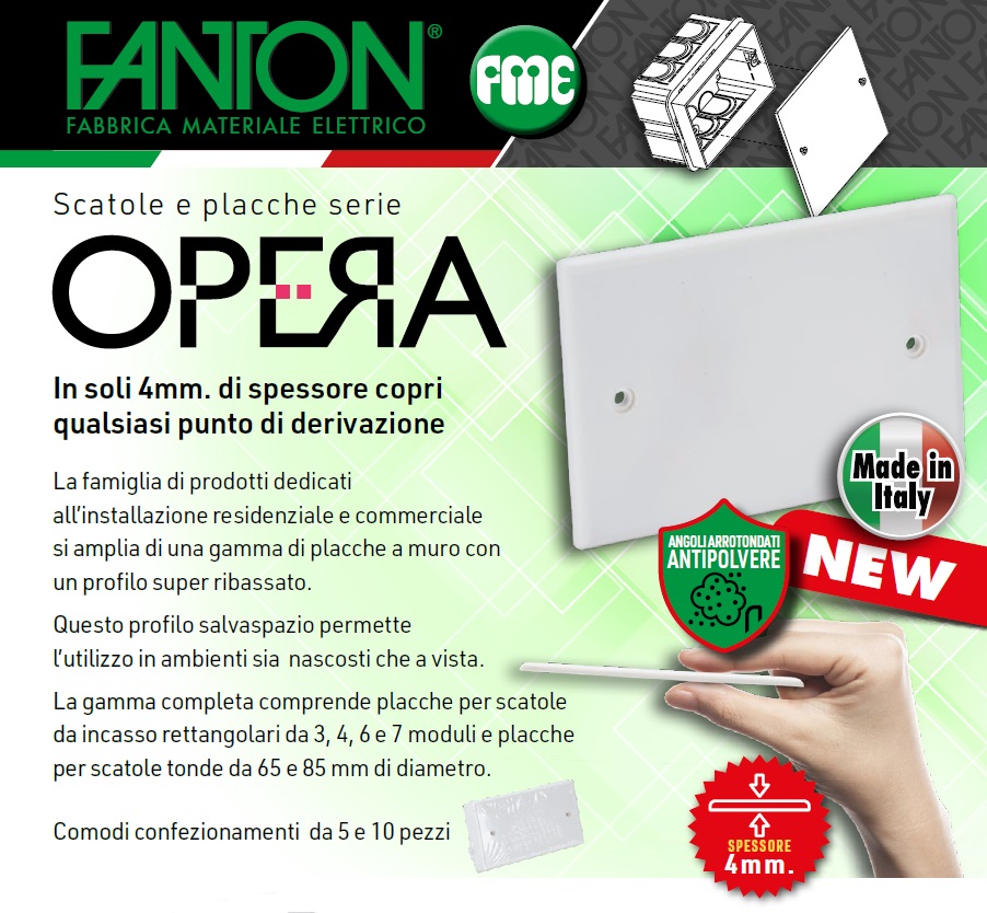 Nuove scatole e placche serie OPERA