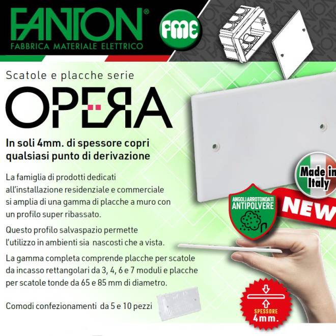 Nuove scatole e placche serie OPERA