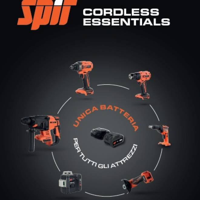 SPIT CORDLESS ESSENTIALS, 6 ATTREZZI UN'UNICA BATTERIA