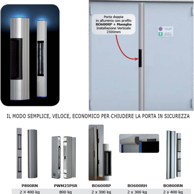 Profili in Alluminio con Elettromagneti di tenuta da 300-400 e 500Kg Brevettati