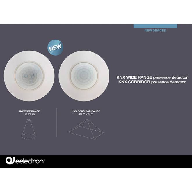 NUOVI SENSORI DI PRESENZA KNX – AMPIO RAGGIO E CORRIDOIO